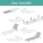 Outdoor Adjustable Lounge Chair with Cushion - Gray/Navy