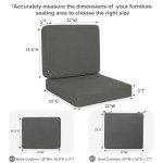 Dark Grey Outdoor Deep Seat Cushion Set