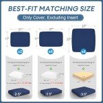 NICESOUL® Navy Blue Patio Cushion Covers 27x27