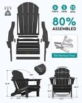 SERWALL Folding Adirondack Chairs for Outdoor Living