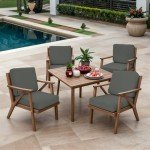 Dark Grey Outdoor Deep Seat Cushion Set