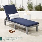 Outdoor Adjustable Lounge Chair with Cushion - Gray/Navy
