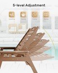 Adjustable Wood Texture Outdoor Chaise Lounge Chair