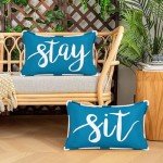 Aqua Blue Waterproof Pillow Covers - Set of 2