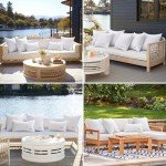 MIULEE Waterproof Outdoor Pillow Set of 4