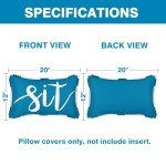 Aqua Blue Waterproof Pillow Covers - Set of 2