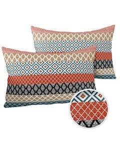 Boho Stripe Waterproof Outdoor Pillow Covers 20"x12