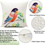Birds Outdoor Waterproof Pillow Covers, Set of 4