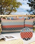 Boho Stripe Waterproof Outdoor Pillow Covers 20"x12