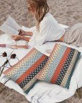 Boho Stripe Waterproof Outdoor Pillow Covers 20"x12