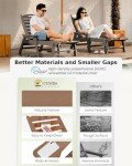 Adjustable Wood Texture Outdoor Chaise Lounge Chair