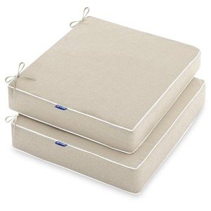 Beige Outdoor Chair Cushions Set of 2