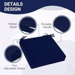 Waterproof Outdoor Chair Cushions Set of 4 - Navy