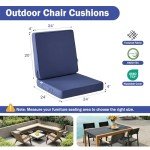 Navy Blue Outdoor Chair Cushion Set 24"x24