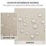 Beige Outdoor Chair Cushions Set of 2