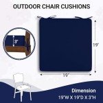 Waterproof Outdoor Chair Cushions Set of 4 - Navy