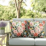 Floral Waterproof Outdoor Pillow Covers - Set of 2