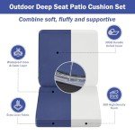 Navy Blue Outdoor Chair Cushion Set 24"x24
