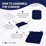 Waterproof Outdoor Chair Cushions Set of 4 - Navy