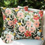 Floral Waterproof Outdoor Pillow Covers - Set of 2