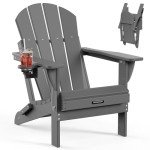 MUCHENGHY Folding Adirondack Patio Chairs - Weather Resistant