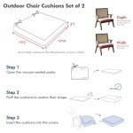 Beige Outdoor Chair Cushions Set of 2