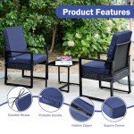 Navy Blue Outdoor Chair Cushion Set 24"x24