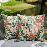 Floral Waterproof Outdoor Pillow Covers - Set of 2