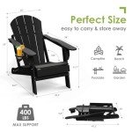 Black Folding Adirondack Chairs - Set of 2