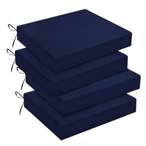 Navy Outdoor Chair Cushions Set of 4
