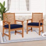 Navy Outdoor Chair Cushions Set of 4