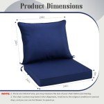 Navy Blue Waterproof Deep Seat Cushion Set