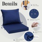 Navy Blue Waterproof Deep Seat Cushion Set