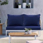 Navy Blue Waterproof Deep Seat Cushion Set