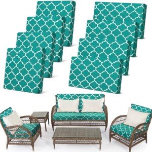 8-Piece Waterproof Patio Cushion Cover Set