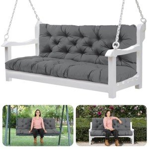 Waterproof 3-Seat Porch Swing Cushions 5" Thick