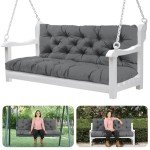 Waterproof 3-Seat Porch Swing Cushions 5" Thick
