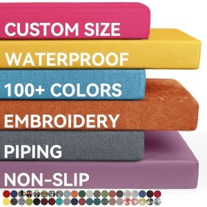 Custom Outdoor Bench Cushion - 150+ Fabrics Available