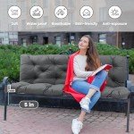 Waterproof 3-Seat Porch Swing Cushions 5" Thick