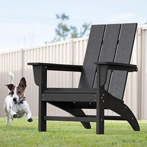 Black Poly Lumber Adirondack Chair for Outdoors