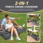 Waterproof 3-Seat Porch Swing Cushions 5" Thick
