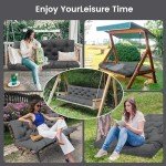 Waterproof 3-Seat Porch Swing Cushions 5" Thick