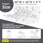 Waterproof 3-Seat Porch Swing Cushions 5" Thick