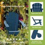 Adirondack Chairs Set with Ottoman - Blue