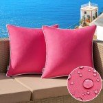 MIULEE Set of 2 Outdoor Waterproof Pillow Covers