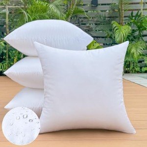 Set of 4 Waterproof 20x20 Outdoor Pillow Inserts