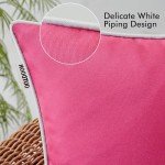 MIULEE Set of 2 Outdoor Waterproof Pillow Covers