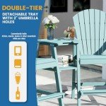 FOOWIN Set of 2 Tall Adirondack Chairs