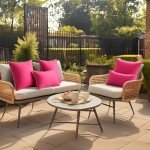 MIULEE Set of 2 Outdoor Waterproof Pillow Covers