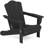 KINGYES Folding Adirondack Chair - Black All-Weather